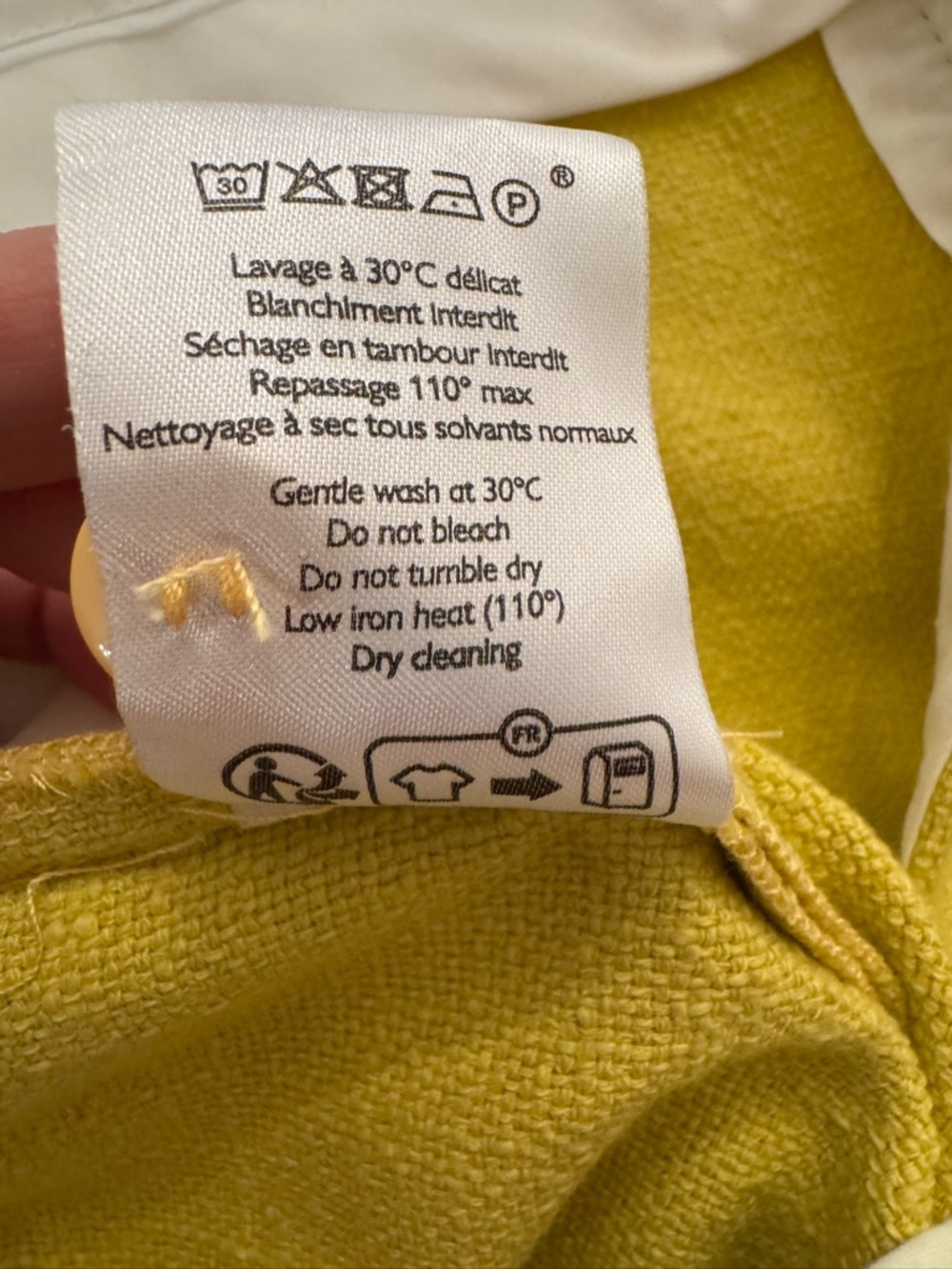 Sézane Corentin Trousers in Mustard Yellow, Cotton and Linen Blend, Size 4 NWOT - Picture 8 of 9
